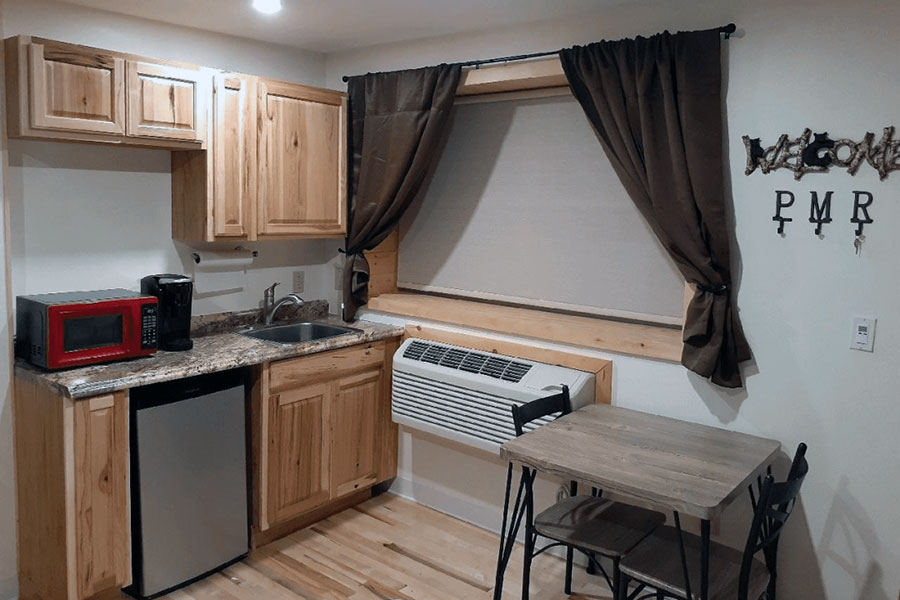 Kitchenette In The Cherry Room Cabin Rental At The PMR