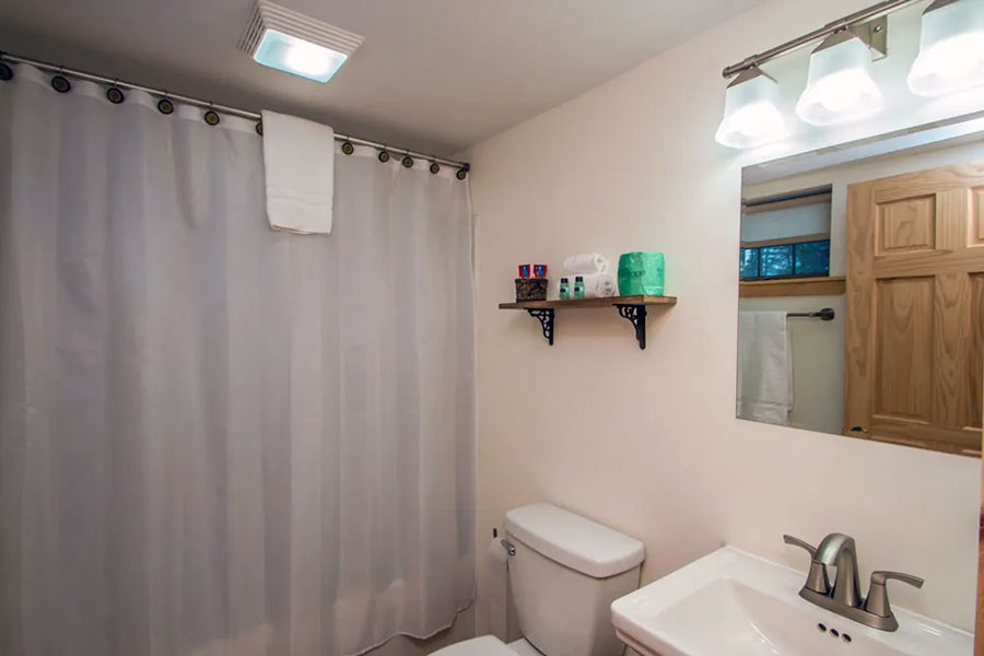 Shower/tub Combo In The Chestnut Premier Rental Cabin At The Pmr