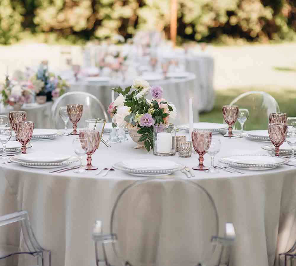 the photo shows a wedding venue at the presidential mountain retreat.